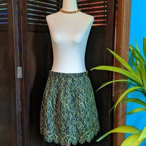 J.Crew Floral Lace Scallop Hem Skirt Navy/Green Size 4